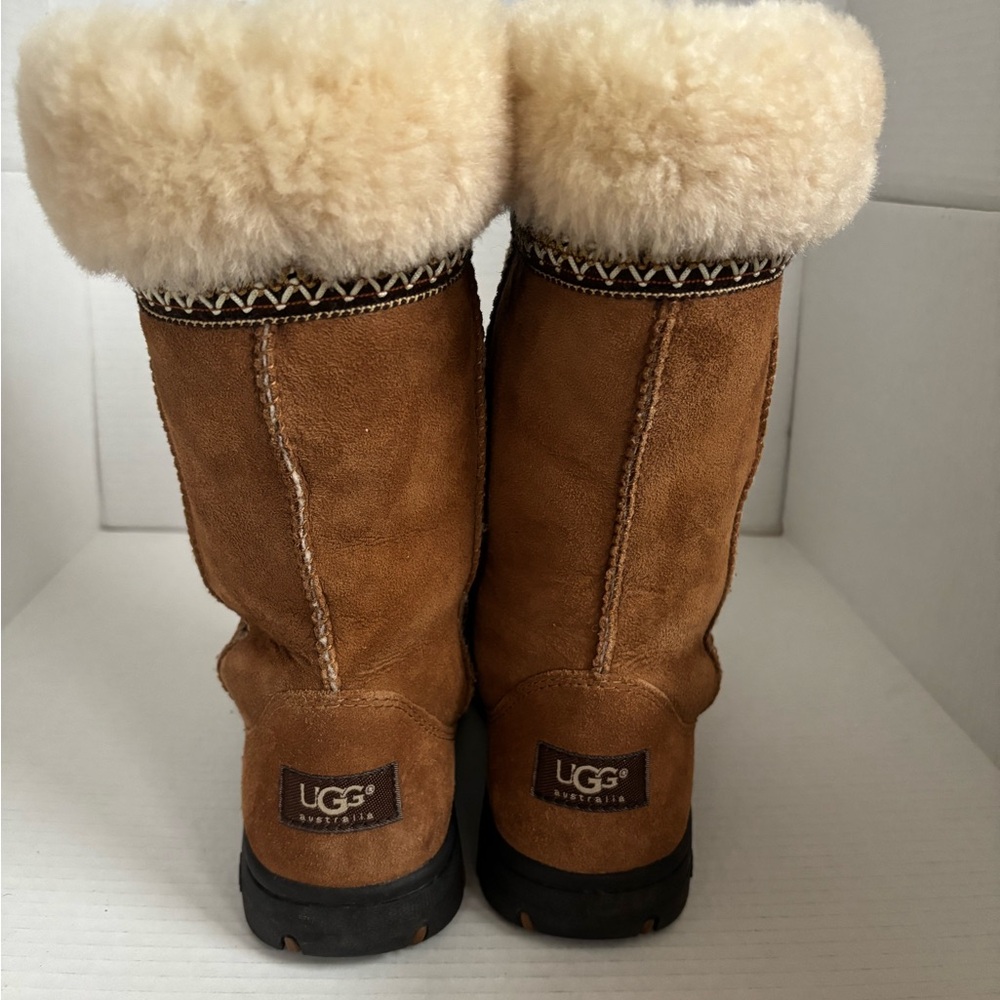 UGG Ultimate Cuff Tall Chestnut Brown Winter Boots Womens Size 7 - Picture 2 of 9